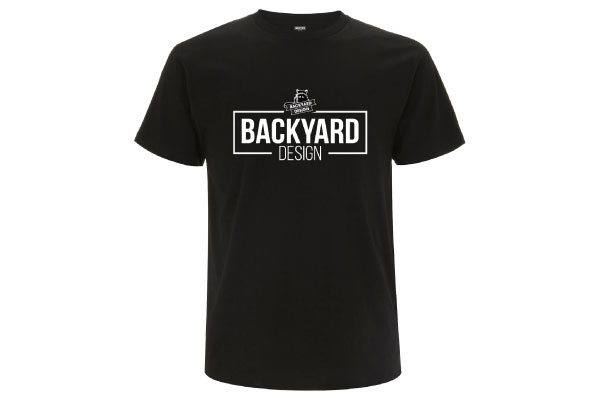 Backyard Design T Shirt Written Logo Schwarz Black Front BYD Clothing Motocross MX Tee